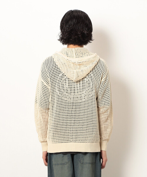 Purple&Yellow(パープルアンドイエロー)の「メッシュニットジップパーカ(パーカー・メンズ・ブラック/キナリ・SMALL/LARGE/MEDIUM)」の20枚目の写真
