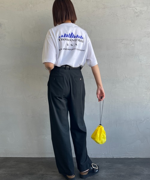 THOUSAND MILE（サウザンドマイル）の「[THOUSAND MILE/サウザンドマイル] ブランドロゴ バックプリント ショートスリーブTシャツ（Tシャツ/カットソー・レディース・ブラック/ホワイト・M/L）」の7枚目の写真