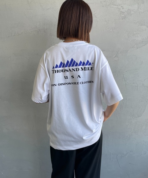THOUSAND MILE（サウザンドマイル）の「[THOUSAND MILE/サウザンドマイル] ブランドロゴ バックプリント ショートスリーブTシャツ（Tシャツ/カットソー・レディース・ブラック/ホワイト・M/L）」の10枚目の写真