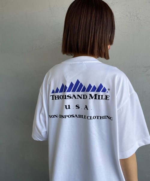 THOUSAND MILE（サウザンドマイル）の「[THOUSAND MILE/サウザンドマイル] ブランドロゴ バックプリント ショートスリーブTシャツ（Tシャツ/カットソー・レディース・ブラック/ホワイト・M/L）」の16枚目の写真