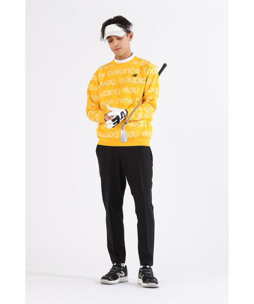 セール】【new balance golf】ロゴボーダー クルーネック ニット