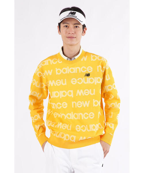 セール】【new balance golf】ロゴボーダー クルーネック ニット