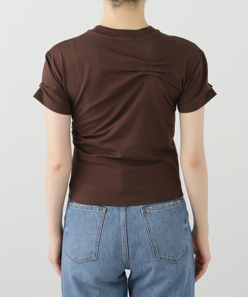PULP/417EDIFICE(パルプフォーワンセブンエディフィス)の「【Geek Office / ギークオフィス】LCDC DART-DETAIL SLIM T-SHIRT(Tシャツ/カットソー・レディース・ホワイト/ブラウン/ブラック・SMALL/MEDIUM)」の5枚目の写真