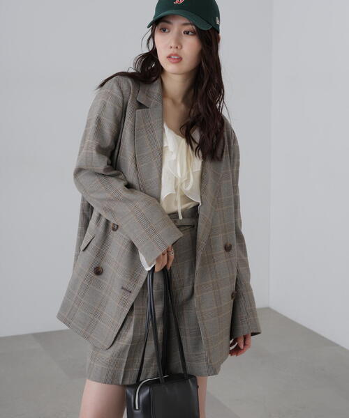 FREE'S MART(フリーズマート)の「◆麻調合繊ダブルブレストジャケット(テーラードジャケット・レディース・ブラウン/ホワイト/ネイビー/グレー系その他・MEDIUM/SMALL)」の11枚目の写真