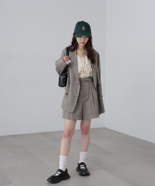 FREE'S MART(フリーズマート)の「◆麻調合繊ダブルブレストジャケット(テーラードジャケット・レディース・ブラウン/ホワイト/ネイビー/グレー系その他・MEDIUM/SMALL)」の14枚目の写真