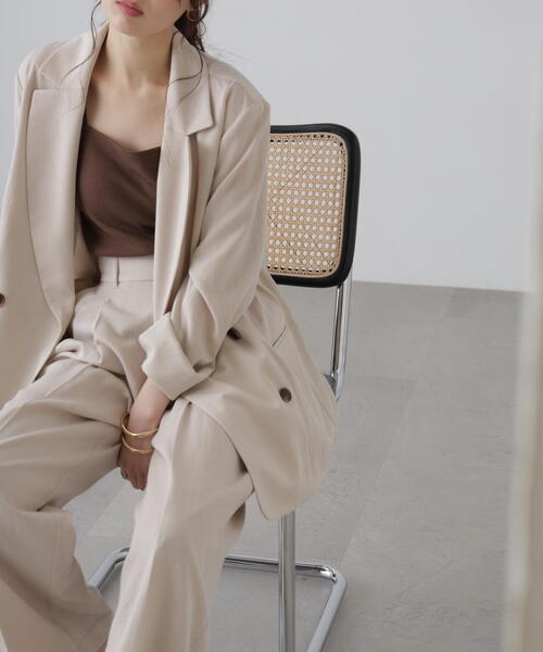 FREE'S MART(フリーズマート)の「◆麻調合繊ダブルブレストジャケット(テーラードジャケット・レディース・ブラウン/ホワイト/ネイビー/グレー系その他・MEDIUM/SMALL)」の20枚目の写真