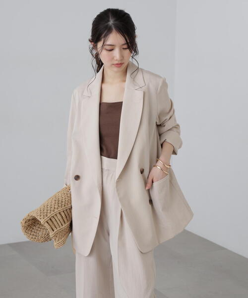 FREE'S MART(フリーズマート)の「◆麻調合繊ダブルブレストジャケット(テーラードジャケット・レディース・ブラウン/ホワイト/ネイビー/グレー系その他・MEDIUM/SMALL)」の21枚目の写真