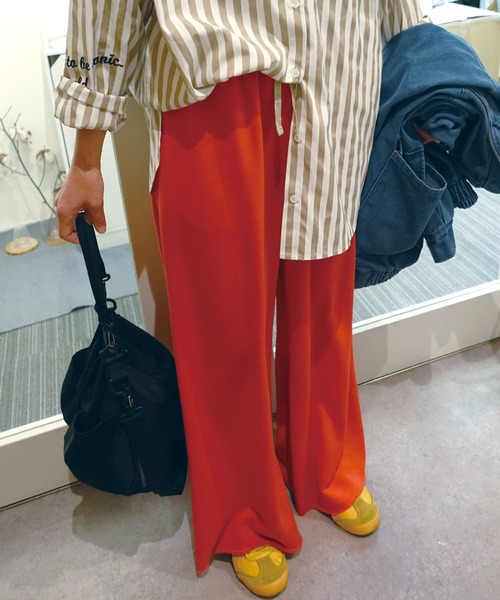 CORNERS by KR（コーナーズバイケーアール）の「【CORNERS by KR】裏毛ワイドスウェットパンツ（スウェットパンツ・レディース・レッド/杢グレー/オートミール・FREE）」の5枚目の写真