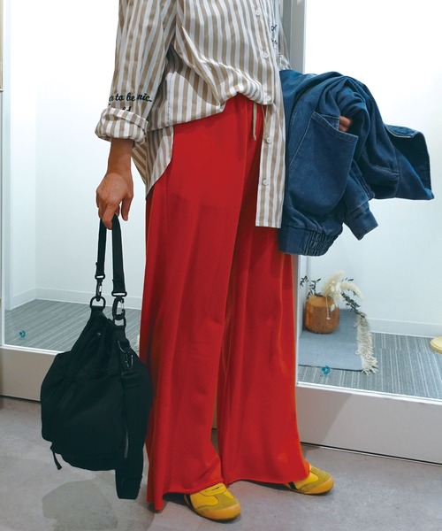 CORNERS by KR（コーナーズバイケーアール）の「【CORNERS by KR】裏毛ワイドスウェットパンツ（スウェットパンツ・レディース・レッド/杢グレー/オートミール・FREE）」の8枚目の写真