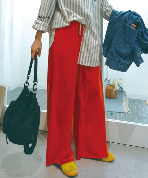 CORNERS by KR（コーナーズバイケーアール）の「【CORNERS by KR】裏毛ワイドスウェットパンツ（スウェットパンツ・レディース・レッド/杢グレー/オートミール・FREE）」の9枚目の写真