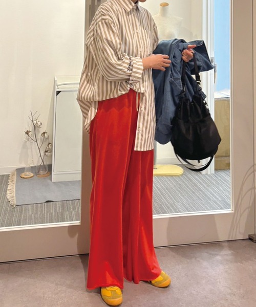 CORNERS by KR（コーナーズバイケーアール）の「【CORNERS by KR】裏毛ワイドスウェットパンツ（スウェットパンツ・レディース・レッド/杢グレー/オートミール・FREE）」の10枚目の写真