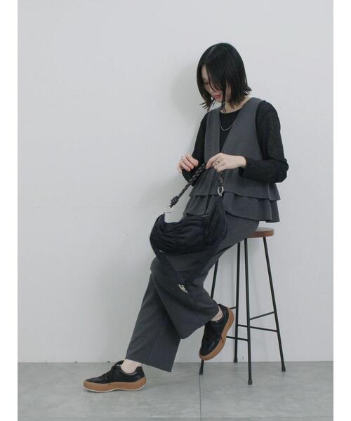 Samansa Mos2 blue（サマンサモスモスブルー）の「ペプラムベスト(セットアップ可)（ベスト・レディース・ベージュ/チャコールグレー/カーキ/ライトベージュ・F）」の12枚目の写真