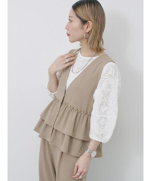 Samansa Mos2 blue（サマンサモスモスブルー）の「ペプラムベスト