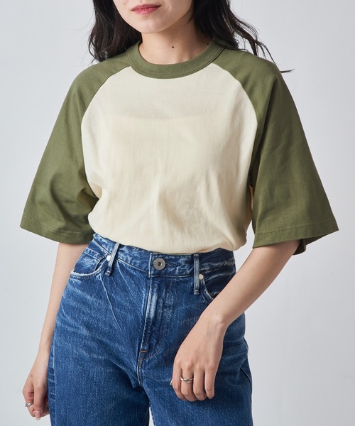 United Athle(ユナイテッドアスレ)の「【United Athle】5.6オンス ラグランTシャツ ビッグシルエット 半袖 5041(Tシャツ/カットソー・レディース・ライトグレー系3/ライトグレー系1/ホワイト×ブラック/アイボリー系2/ホワイト×パープル/アイボリー系1/ライトグレー系2・S)」の6枚目の写真