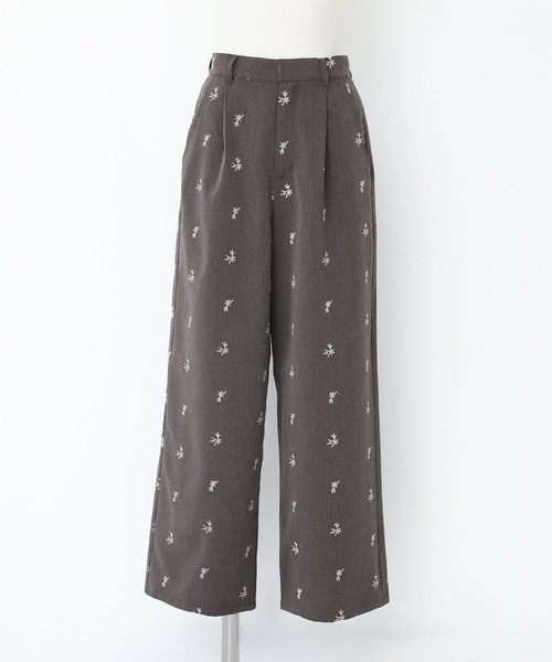 ttt_msw　スラックス　花　刺繍　new standard pants ttt_msw スラックス 花 刺繍 new standard pants