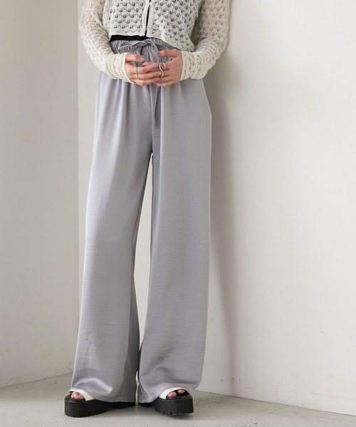 forksy.(フォルクシー)の「【forksy.】リラックス カラーサテンパンツ(その他パンツ・レディース・チャコール/ミント/ラベンダー/イエロー/ブラウン/ブラック/アイボリー/オフホワイト・FREE)」の7枚目の写真