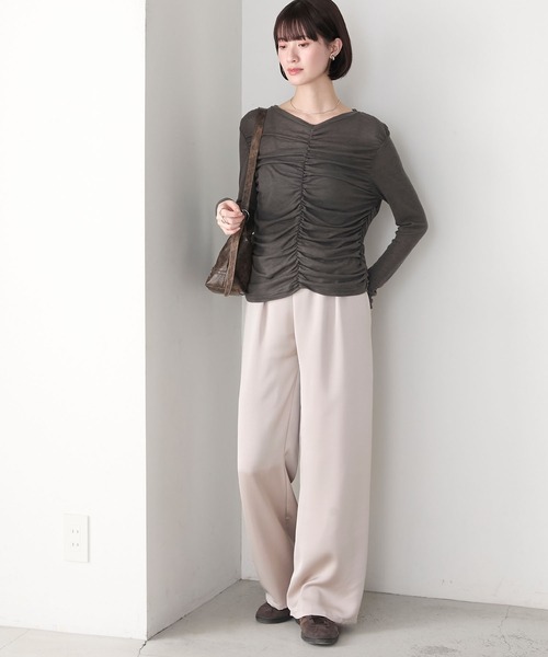 forksy.(フォルクシー)の「【forksy.】リラックス カラーサテンパンツ(その他パンツ・レディース・チャコール/ミント/ラベンダー/イエロー/ブラウン/ブラック/アイボリー/オフホワイト・FREE)」の16枚目の写真