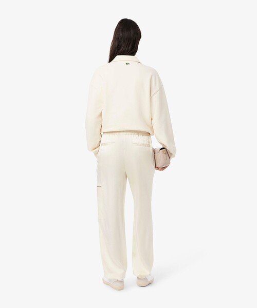 LACOSTE（ラコステ）の「シルキーフェイストラックパンツ（スウェットパンツ・レディース・オフホワイト・36/34/38）」の3枚目の写真