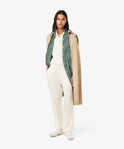LACOSTE（ラコステ）の「シルキーフェイストラックパンツ（スウェットパンツ・レディース・オフホワイト・36/34/38）」の4枚目の写真