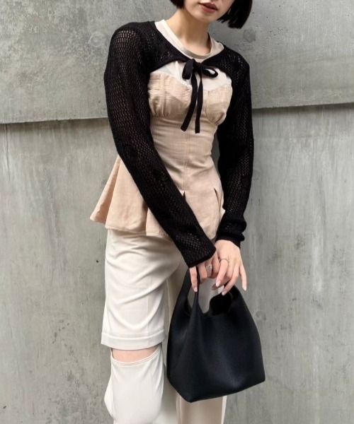 セール】logo jacquard ribbon bolero（カーディガン/ボレロ