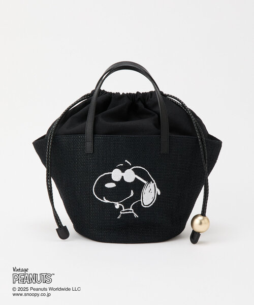 【レア＆新品】russet×PEANUTS カゴトートバッグ L ブラック☆ russet｜【PEANUTS×russetコラボ第二弾】カゴトートバッグ大