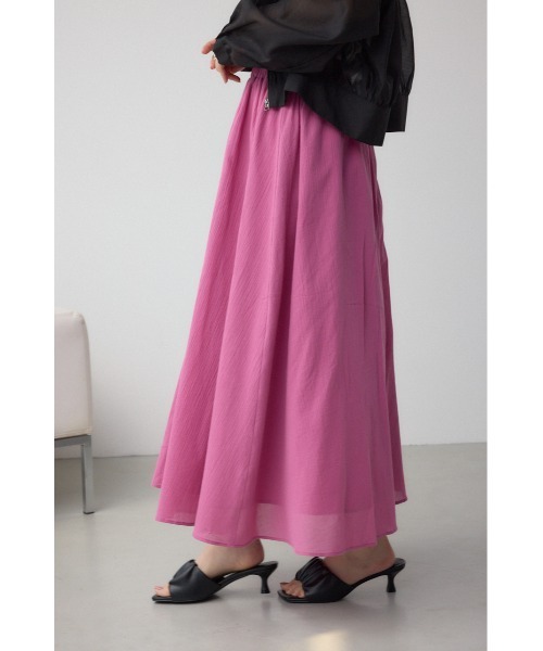 AZUL by moussy(アズールバイマウジー)の「コットンボイルフレアスカート 春服 秋服 夏服 無地 ロングスカート ウエストゴム(スカート・レディース・チャコールグレー/アイボリー/ピンク・FREE)」の1枚目の写真