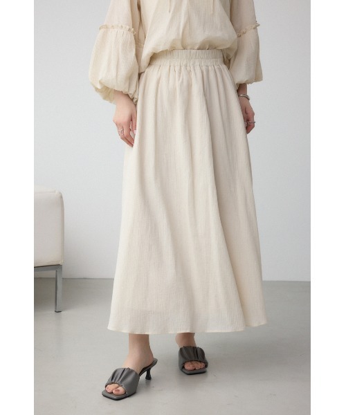 AZUL by moussy(アズールバイマウジー)の「コットンボイルフレアスカート 春服 秋服 夏服 無地 ロングスカート ウエストゴム(スカート・レディース・チャコールグレー/アイボリー/ピンク・FREE)」の2枚目の写真