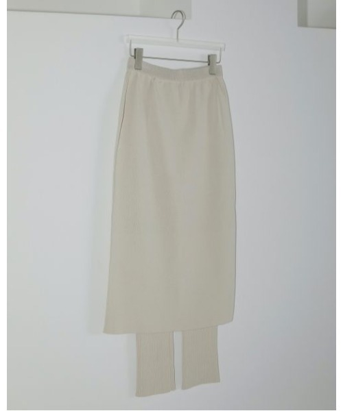 anuke（アンヌーク）の「anuke Mixknit Skirt Pants 62510712（その他パンツ・レディース・オフホワイト/ネイビー/ブラウン・36/38）」の4枚目の写真