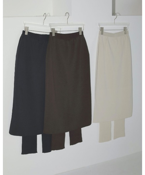 anuke（アンヌーク）の「anuke Mixknit Skirt Pants 62510712（その他パンツ・レディース・オフホワイト/ネイビー/ブラウン・36/38）」の7枚目の写真