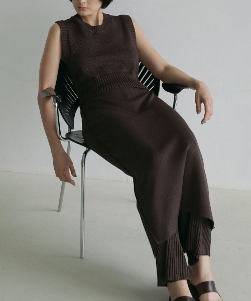 anuke（アンヌーク）の「anuke Mixknit Skirt Pants 62510712（その他パンツ・レディース・オフホワイト/ネイビー/ブラウン・36/38）」の8枚目の写真