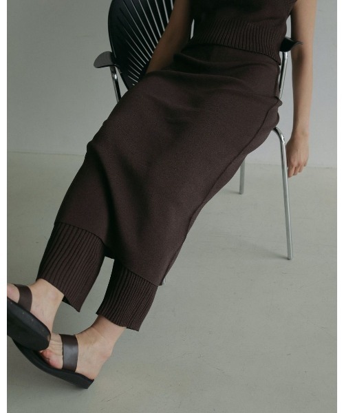 anuke（アンヌーク）の「anuke Mixknit Skirt Pants 62510712（その他パンツ・レディース・オフホワイト/ネイビー/ブラウン・36/38）」の9枚目の写真