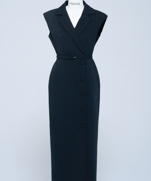 新作エミリアウィズフレンチスリーブテーラードドレスワンピースネイビーM新品未使用 French Sleeve Tailored Dress（ワンピース）｜emiriawiz
