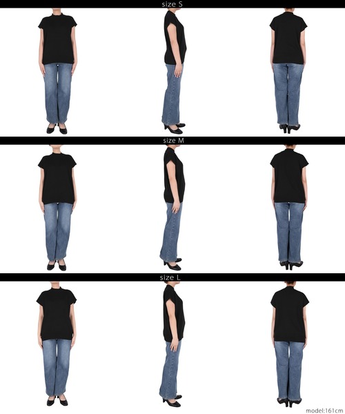 coca(coca)(コカ)の「【WEB限定セール】シャリ感レーヨンハイネックフレンチスリーブニット(ニット/セーター・レディース・イエロー/その他1/ブラック/アイボリー・S/M/L)」の21枚目の写真