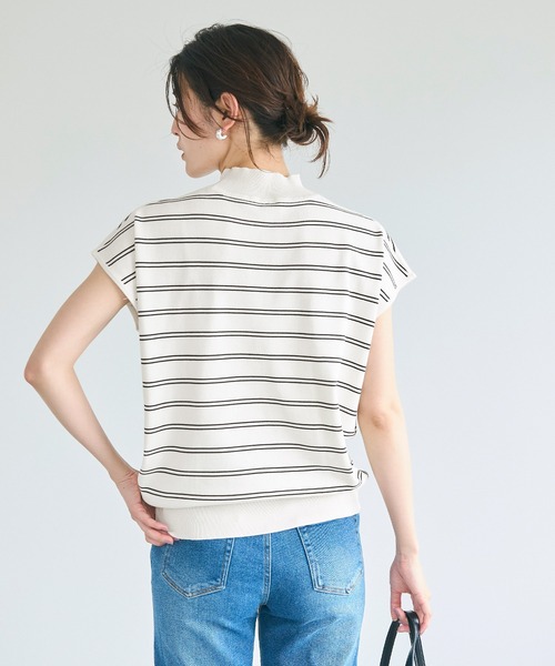 coca(coca)(コカ)の「【WEB限定セール】シャリ感レーヨンハイネックフレンチスリーブニット(ニット/セーター・レディース・イエロー/その他1/ブラック/アイボリー・S/M/L)」の18枚目の写真