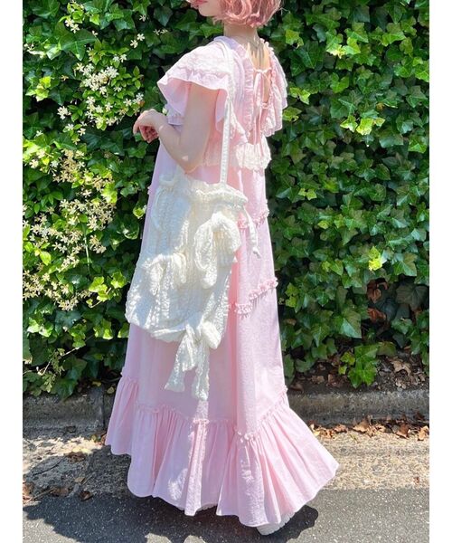 merry jenny（メリージェニー）の「りぼんのレーストートバッグ（トートバッグ・レディース・レッド/オフホワイト/ブラック・FREE）」の4枚目の写真