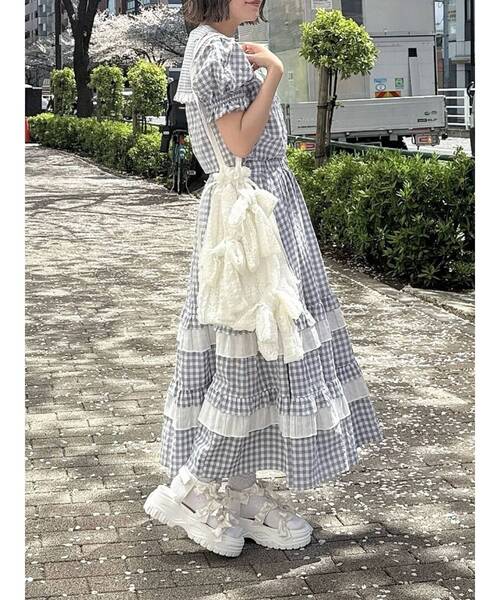 merry jenny（メリージェニー）の「りぼんのレーストートバッグ（トートバッグ・レディース・レッド/オフホワイト/ブラック・FREE）」の5枚目の写真