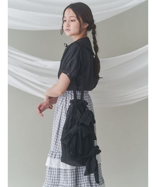 merry jenny（メリージェニー）の「りぼんのレーストートバッグ（トートバッグ・レディース・レッド/オフホワイト/ブラック・FREE）」の13枚目の写真