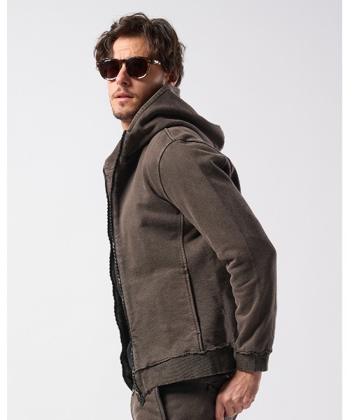 wjk(ダヴルジェイケイ)の「basic zip-up parka(piece-dyed)(パーカー・メンズ・ダークブラウン/ダークグレー・SMALL/MEDIUM/LARGE/X-LARGE)」の4枚目の写真