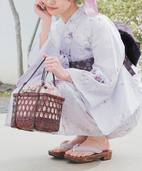 Honeys(ハニーズ)の「浴衣(浴衣・レディース・サックスブルー系/ホワイト系その他/モカ/ベージュ系その他/パープル系その他・F)」の1枚目の写真