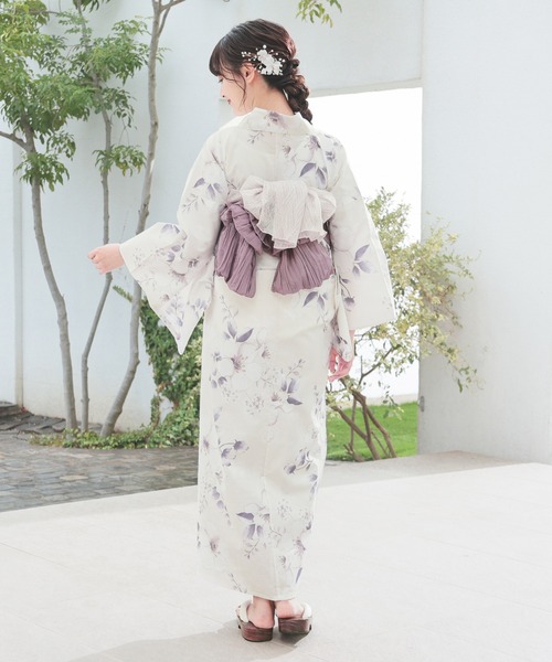 Honeys(ハニーズ)の「浴衣(浴衣・レディース・サックスブルー系/ホワイト系その他/モカ/ベージュ系その他/パープル系その他・F)」の8枚目の写真