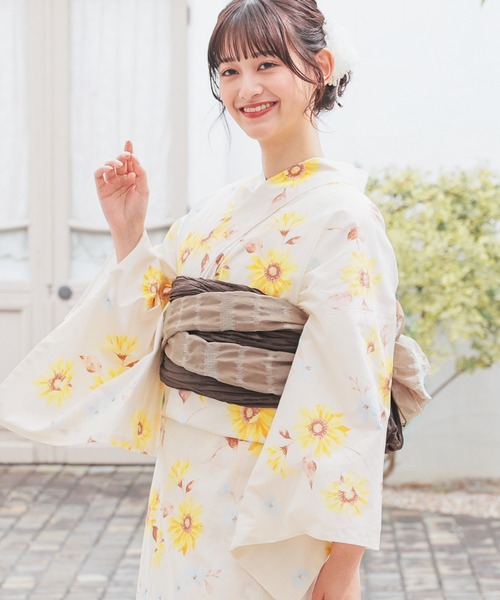 Honeys(ハニーズ)の「浴衣(浴衣・レディース・サックスブルー系/ホワイト系その他/モカ/ベージュ系その他/パープル系その他・F)」の15枚目の写真