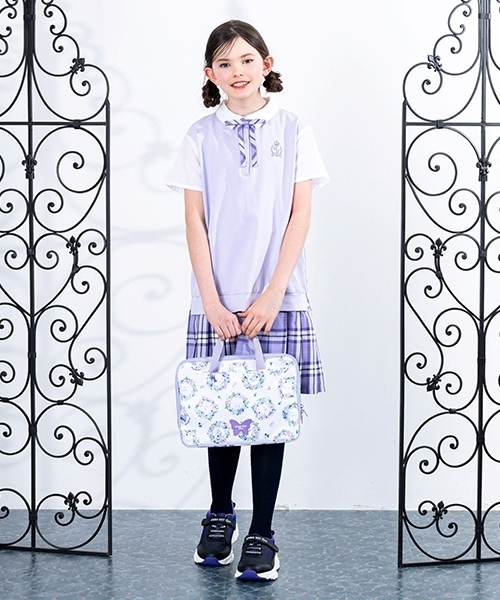 チェックレイヤード風ワンピース