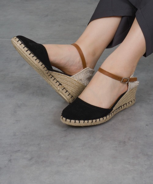 SKA(スカ)の「【SKA】ウエッジソール ウエッジヒール エスパドリーユ ジュート ラウンドトゥ ストラップ サンダル(サンダル・レディース・ネイビー/ブラック/モカ・38/39/36/37)」の7枚目の写真
