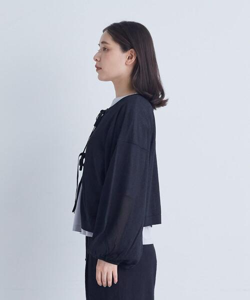 ADIEU TRISTESSE（アデュートリステス）の「KOYORI  2wayボレロカーディガン（カーディガン/ボレロ・レディース・ブラック/ピンク/ベージュ・FREE）」の4枚目の写真