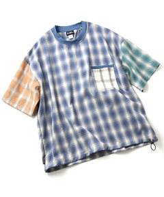 オンブレチェックビッグTEE
