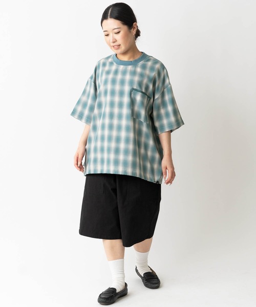 売れ筋商品|||gym master ジムマスター オンブレチェックビッグTEE (green) 半袖 Tシャツ ユニセックス ワイドシルエット オンブレチェックビッグTEE | ジムマスター（gym master）公式通販