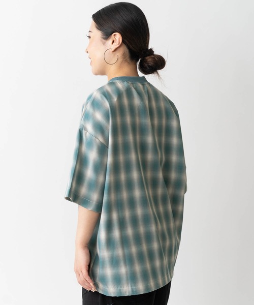 売れ筋商品|||gym master ジムマスター オンブレチェックビッグTEE (green) 半袖 Tシャツ ユニセックス ワイドシルエット オンブレチェックビッグTEE | ジムマスター（gym master）公式通販
