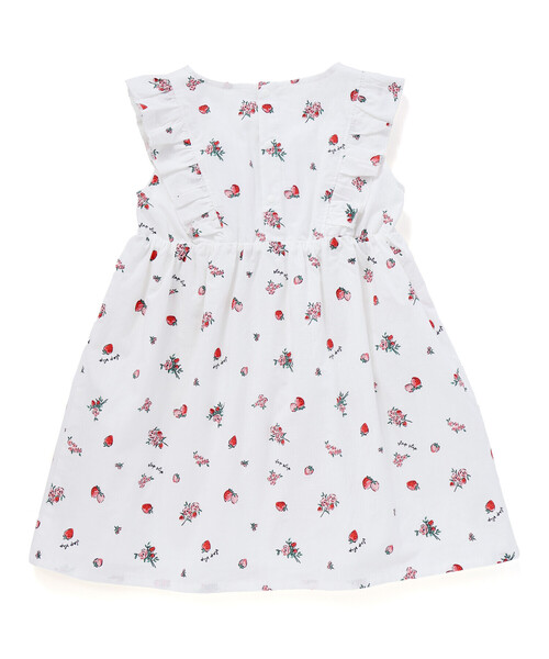 SLAP SLIP（スラップスリップ）の「【お揃い】デニムチェックイチゴ×お花プリントスモッキングワンピース(80~130cm)（ワンピース・キッズ・ブルー系その他/ホワイト系その他・100cm/120cm/130cm/80ｃｍ/90cm/110cm）」の9枚目の写真