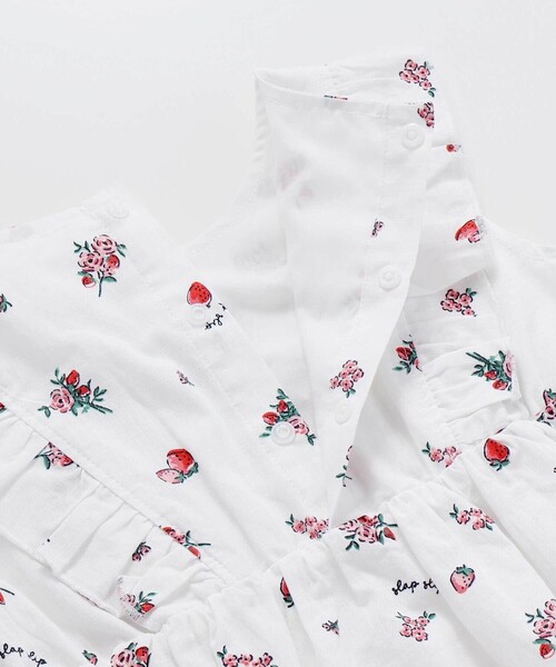 SLAP SLIP（スラップスリップ）の「【お揃い】デニムチェックイチゴ×お花プリントスモッキングワンピース(80~130cm)（ワンピース・キッズ・ブルー系その他/ホワイト系その他・100cm/120cm/130cm/80ｃｍ/90cm/110cm）」の15枚目の写真