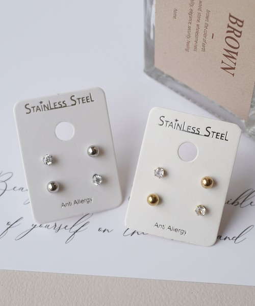 ammy.(エイミードット)の「【 ammy. / エイミードット 】 シンプルデザイン セットピアス / ステンレス(ピアス(両耳用)・レディース・A/C/D/B・FREE)」の7枚目の写真